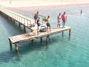 Illegal fishing from First Bay jetty