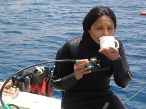 hot tea and O2 after 131m Dive in Aqaba