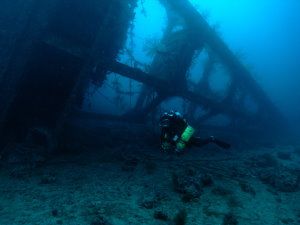 Technical wreck diver