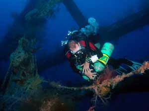 Technical Diver on wreck