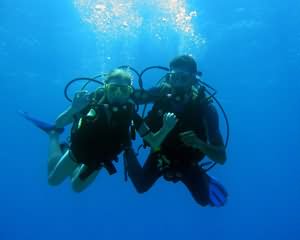 Escorted diver