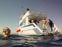 Boat on moooring in Aqaba