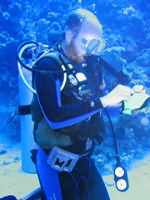 Diver under training