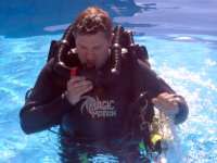 Nick in the pool on the Dolphin
