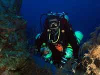 Deep trimix diver