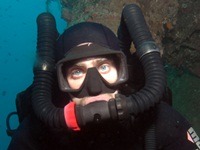 Dolphin rebreather diver