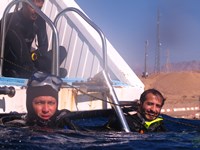 Divers on boat