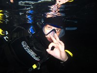 Diver at night
