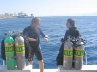 Preparing to dive