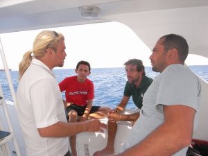 Staff plan the dive