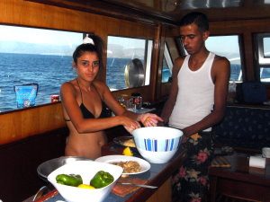 Food is prepared for after the event
