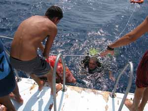 Getting the trash on board