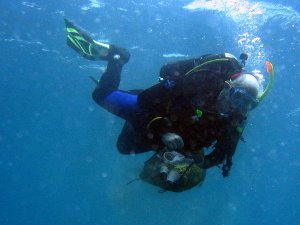 Helping clean up underwater