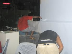The painting starts