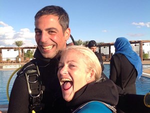 Happy divers