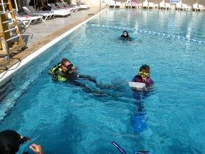 In the pool