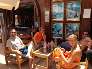 Staff relax