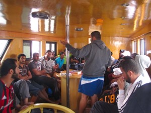 Boat saloon