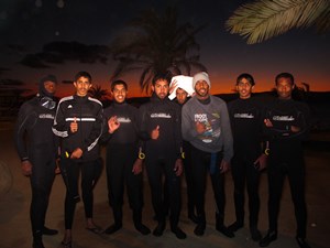 Group at night