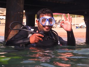 Diver at the surface