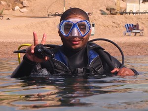 Diver at the surface