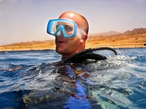 Alex in the water