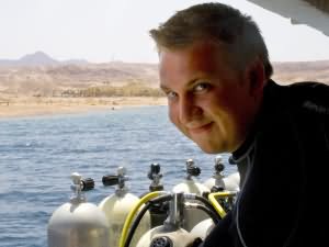 Chris on the boat