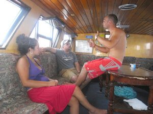 Teaching on the boat