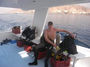 Peter on the boat