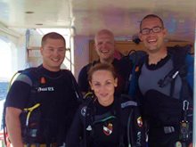 Divers on boat