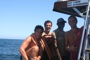 Team on boat