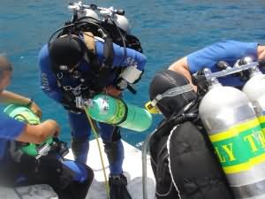 team support for 131m Dive in Aqaba