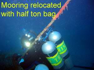 Diver working on barrel