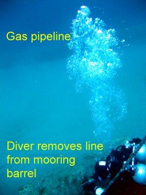 Diver working on barrel