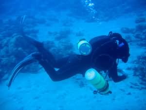 Rebreather diver in Aqaba