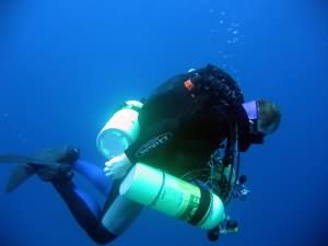 Rebreather diver in Aqaba