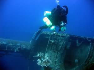 Rebreather diver in Aqaba