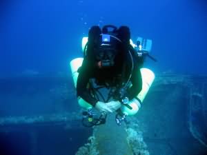 Rebreather diver in Aqaba