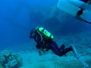 Rebreather diver in Aqaba