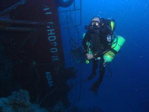Rebreather diver in Aqaba