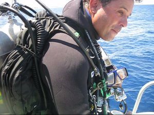 Diver preparing to submerge