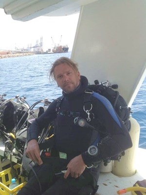 Tec diver on boat